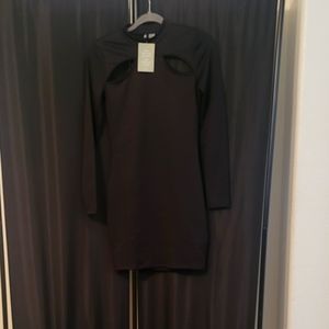 DIvided H & M dress black cutout, S